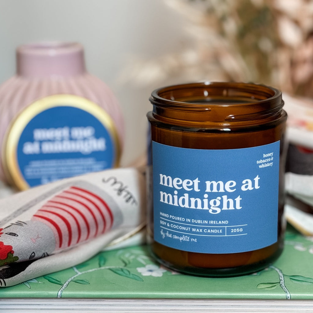 meet me at midnight Taylor swift inspired candle. Whiskey and honey scented candle hand poured in Dublin Ireland