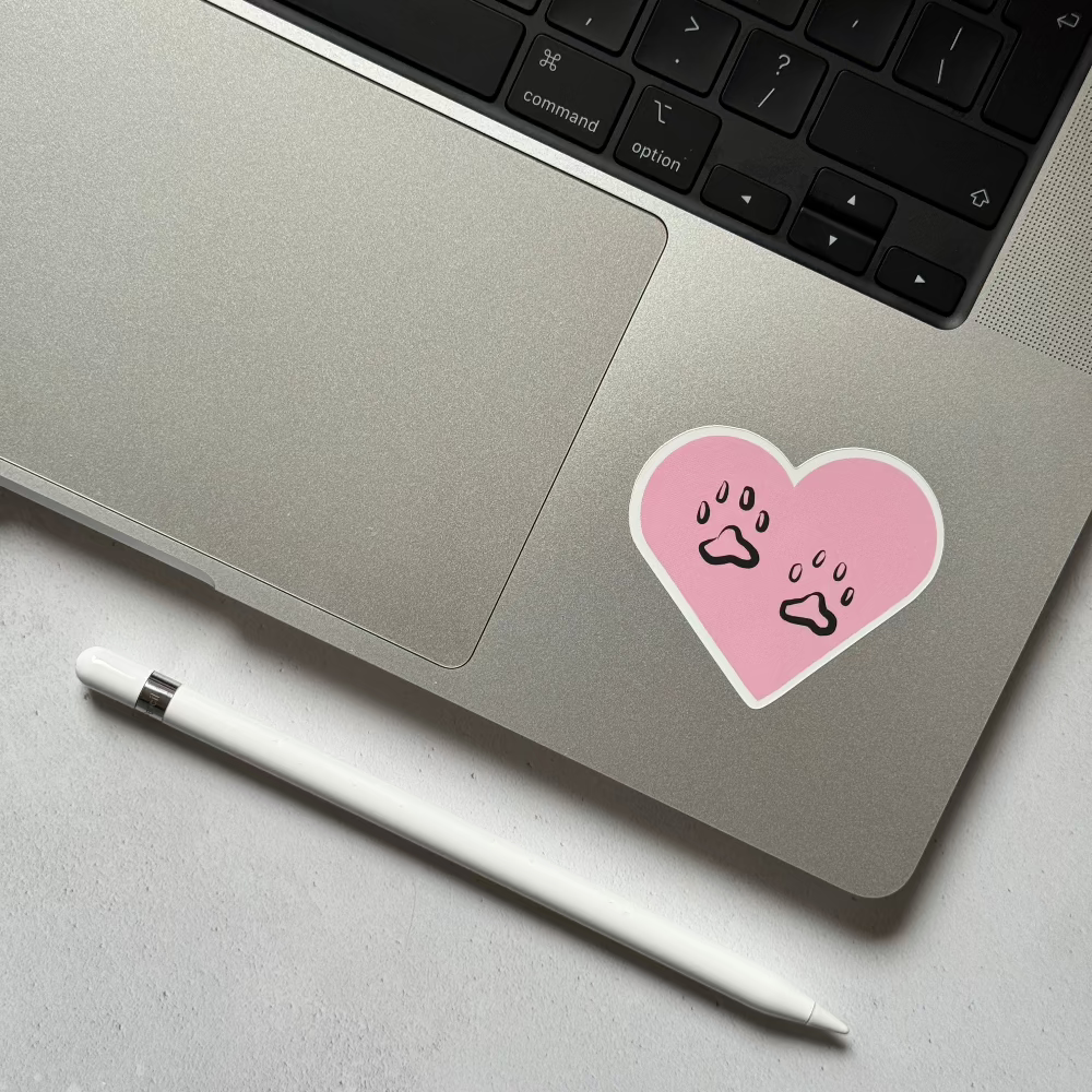 cat paws vinyl sticker on a laptop
