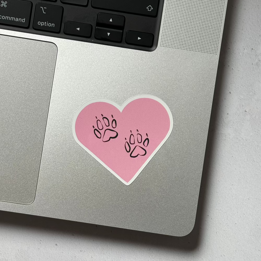 dog paws in a heart sticker for dog lovers
