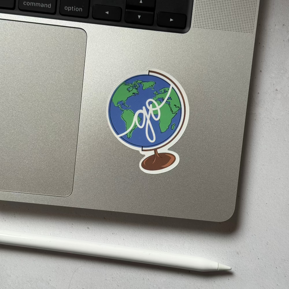 globe sticker for laptop