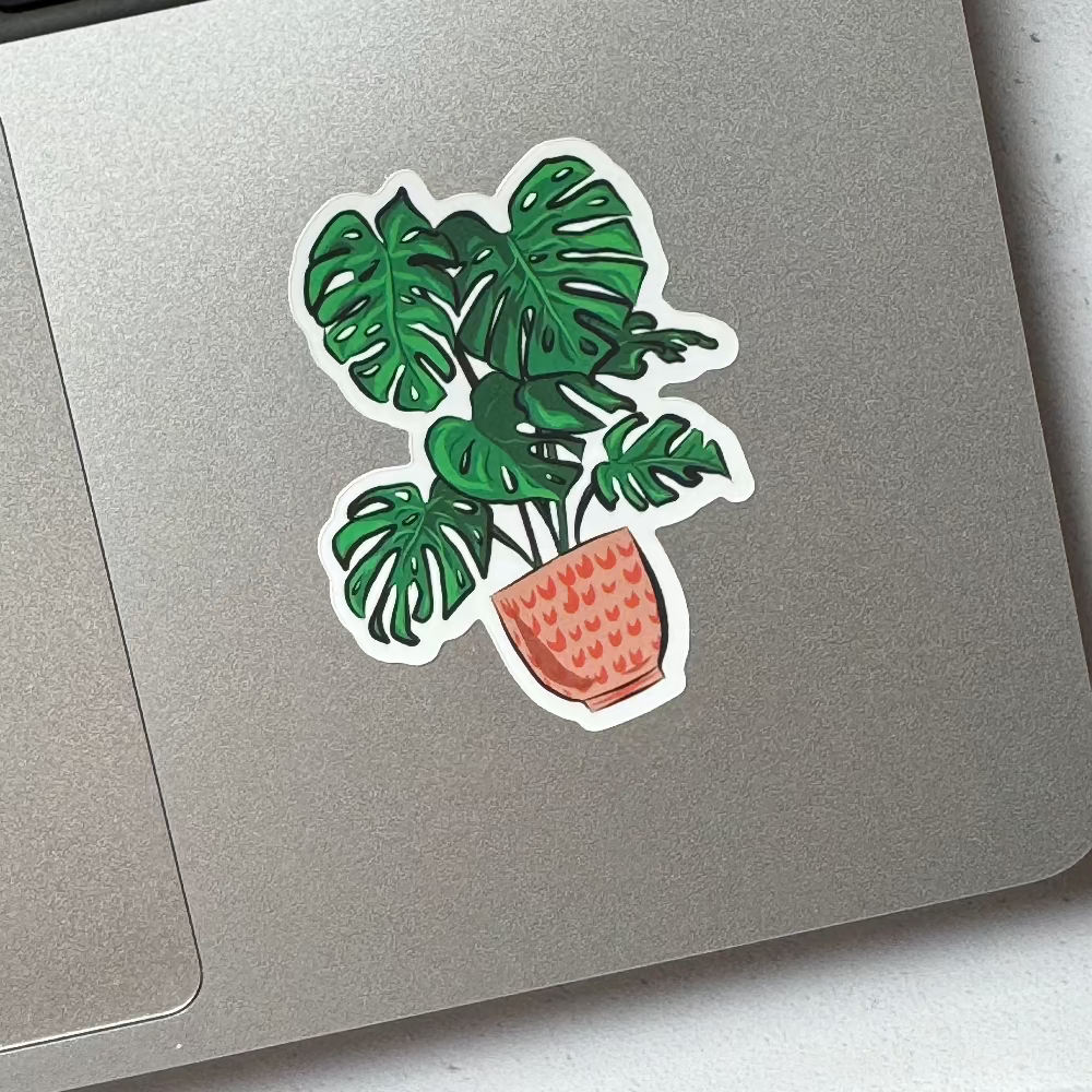 monstera plant sticker 
