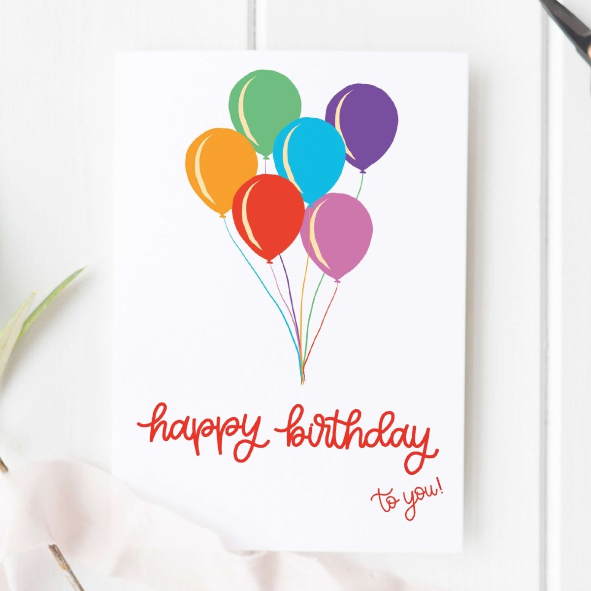 Happy Birthday Balloons Card